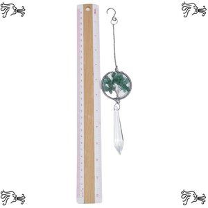 Green Adventurine Natural Stone Sun Catcher Crystal Prisms Tree of Life Chakra